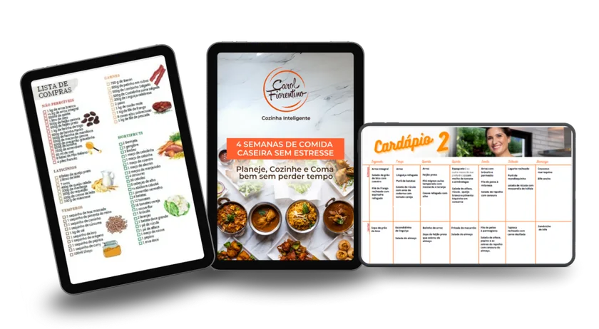 4 Semanas de Comida Caseira sem Estresse — cardápios, listas de compras e receitas